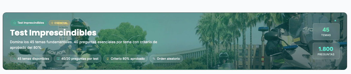 Test Imprescindibles de Izeta.app - 45 temas, 1.800 preguntas con criterio del 80%